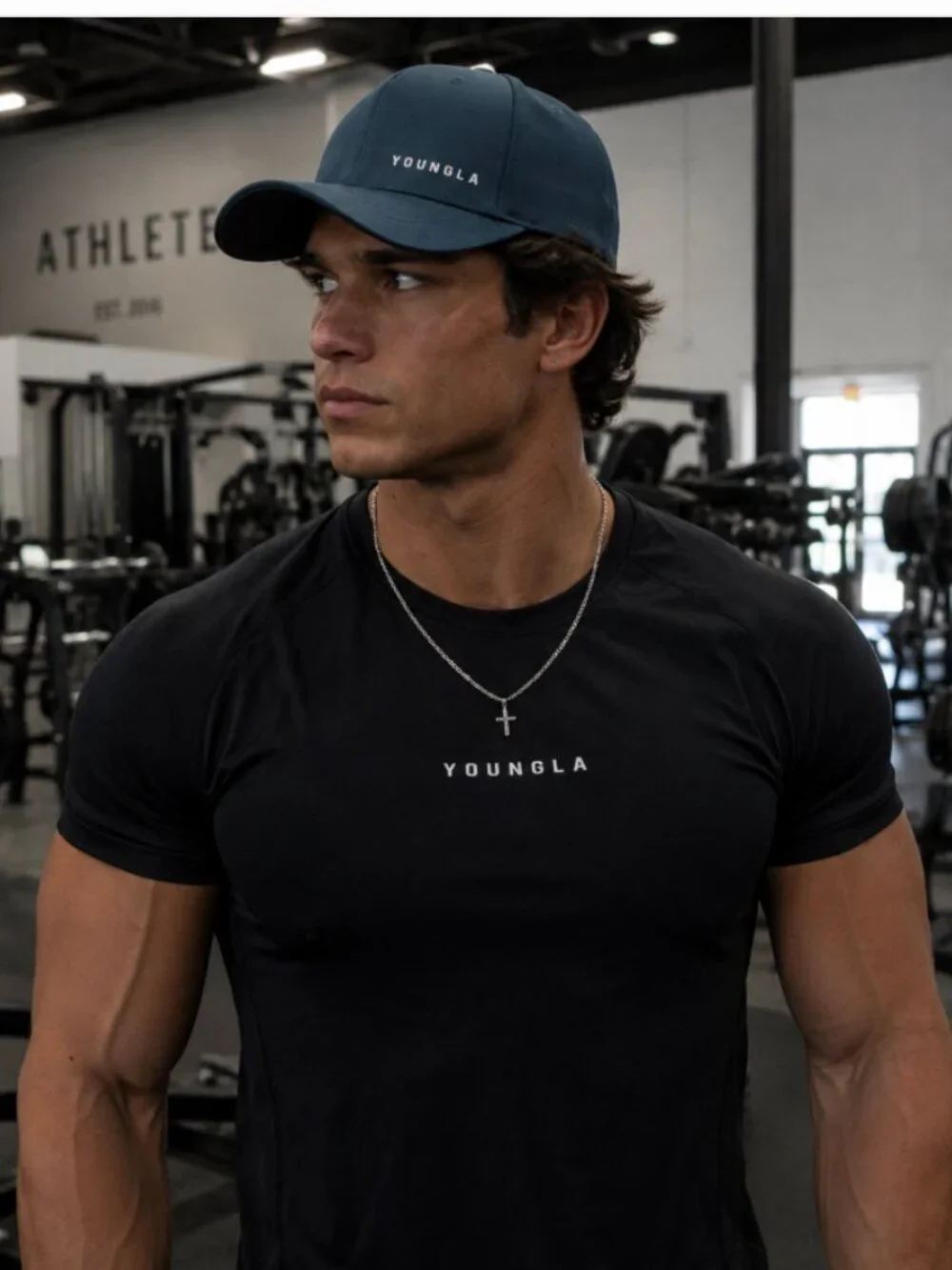 YoungLA Model 926 Deep Teal Snapback Performance Gym Hat Size M NWT
